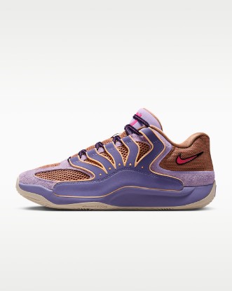 KD18 "B.A.D" Basketball Shoes - Washed Purple/Lilac/Hemp/Fire Pink