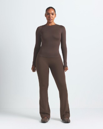 NikeSKIMS Matte Women's High-Waisted Slim Flared Leggings - NSKM Dark Sepia