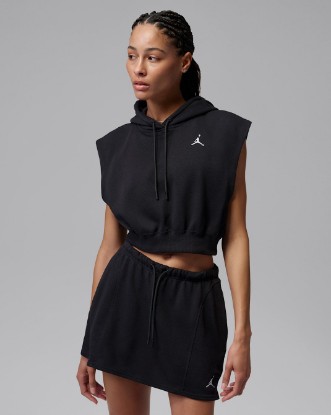 Jordan Brooklyn Fleece Women's French Terry Top - Black/White