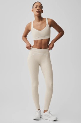 Picture of Alosoft High-Waist Heart Throb Legging - Oatmeal Heather/White