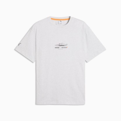 McLAREN RACING IndyCar Men's Tee, White Glow Heather, extralarge