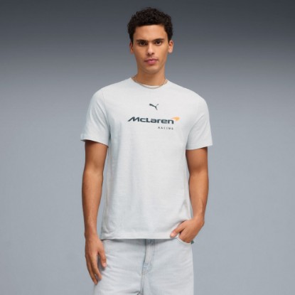 McLAREN RACING Men's Logo Tee, White Glow Heather, extralarge