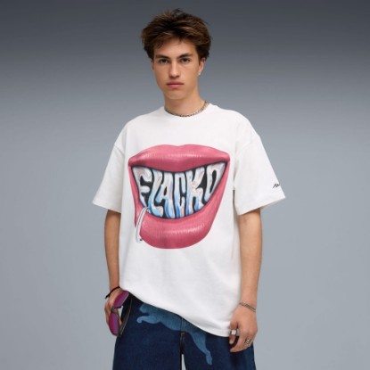 A$AP ROCKY x PUMA Men's Flacko Smile Tee, PUMA White, extralarge