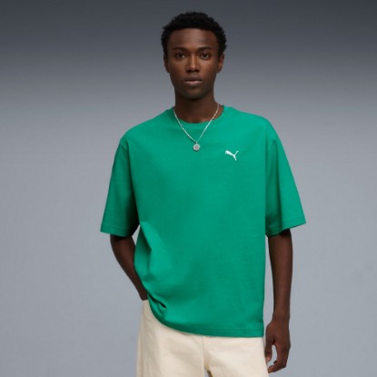 PUMA Wardrobe Essentials Men's Boxy Tee, Vibrant Green, extralarge