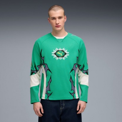 PUMATECH-X Men's Long Sleeve Waffle Shirt, Vibrant Green, extralarge