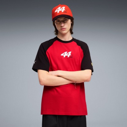 Scuderia Ferrari Men's Lewis Hamilton Tee, Rosso Corsa-PUMA Black, extralarge