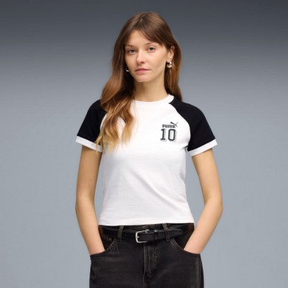 FUTURE.PUMA.ARCHIVE Women's Slim Ringer Tee, PUMA White, extralarge