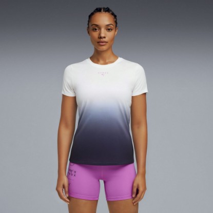 PUMA x HYROX Women's Graphic Tee, PUMA White-Deep Plum, extralarge