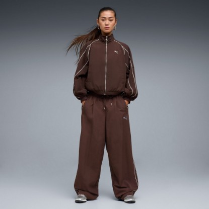 T7 Women's Track Pants, Chocolate Brown, extralarge