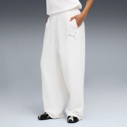 Essentials Graphics Bedazzled Women's Slouchy Pants, PUMA White, extralarge
