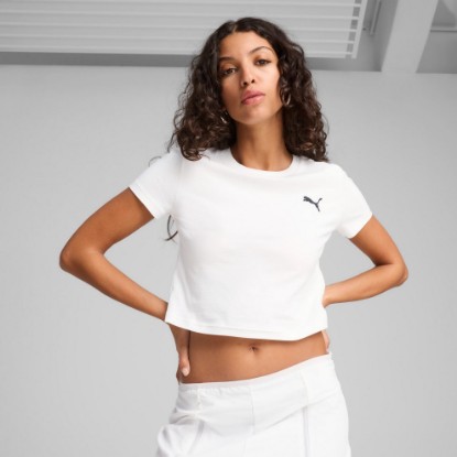 PUMA Wardrobe Essentials Women's Baby Tee, PUMA White, extralarge