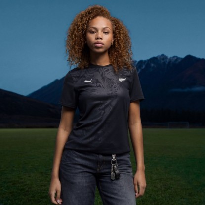 New Zealand Home Women's Soccer Jersey, PUMA Black-PUMA Silver, extralarge