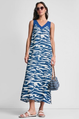 LINEN PRINTED MIDI DRESS VIEW 1 | MIDI DRESSES