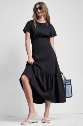 RUCHED BODICE TIERED MAXI DRESS VIEW 1 | MAXI DRESSES