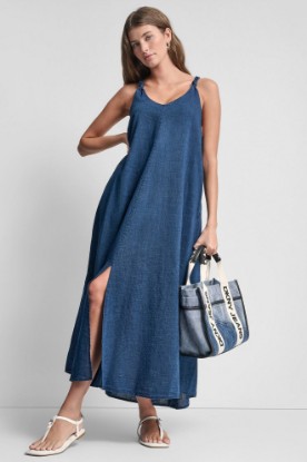 KNOTTED STRAP V-NECK MAXI DRESS VIEW 1 | MAXI DRESSES
