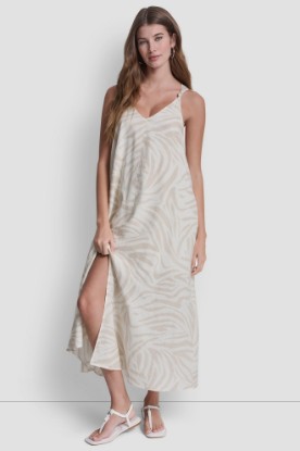 LINEN-BLEND TIE BACK MAXI DRESS VIEW 1 | MAXI DRESSES