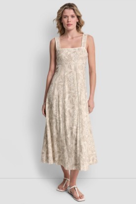 SEAMED TANK DRESS WITH TIE BACK VIEW 1 | MAXI DRESSES