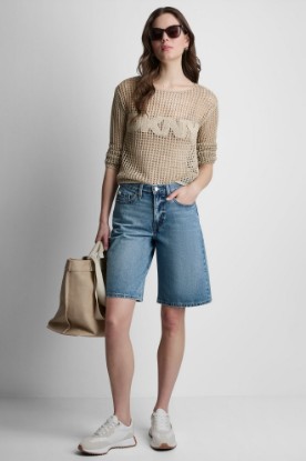 MID RISE RELAXED DENIM SHORT VIEW 1 | Shorts