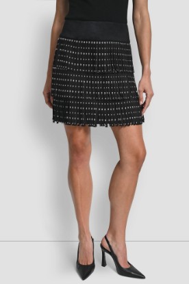 FAUX SUEDE STUDDED FRINGE MINI SKIRT VIEW 1 | Skirts