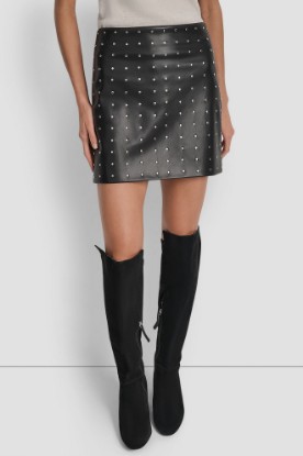 EMBELLISHED FAUX LEATHER SKIRT VIEW 1 | Skirts