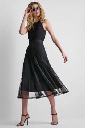 Picture of LAYERED MESH MIDI SKIRT