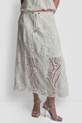 CROCHET LEAF MIDI SKIRT VIEW 1 | Skirts