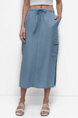 GARMENT DYE TIE WAIST CARGO SKIRT VIEW 1 | Skirts