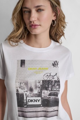 DKNY PHOTOREAL LOGO CREW NECK TEE VIEW 1 | Tees & Tanks