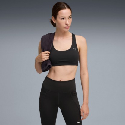 Cloudspun Ultra Soft Women's Mid Impact Sports Bra, PUMA Black, extralarge