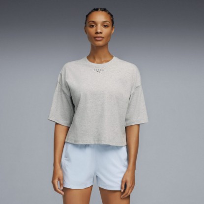 PUMA x HYROX Women's Cropped Tee, Light Gray Heather, extralarge