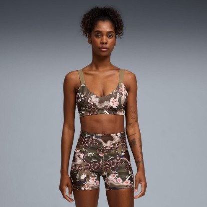 PUMA League Women's Moisture Wicking, Low Impact Sports Bra, Loden Green, extralarge