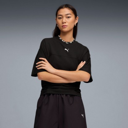 Dare To Women's Fitted Waist Tee, PUMA Black, extralarge