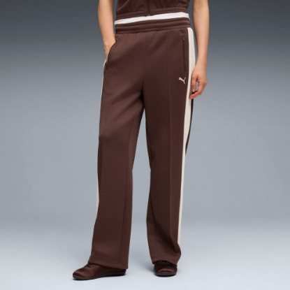 T7 Women's Straight Track Pants, Chocolate Brown, extralarge