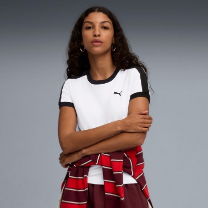 T7 Women's Slim Tee, PUMA White, extralarge
