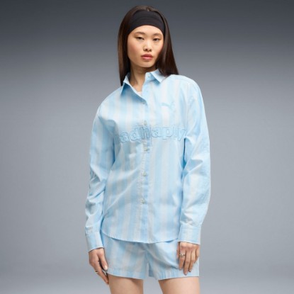 PUMA x MADHAPPY Women's Lounge Shirt, Silver Sky, extralarge