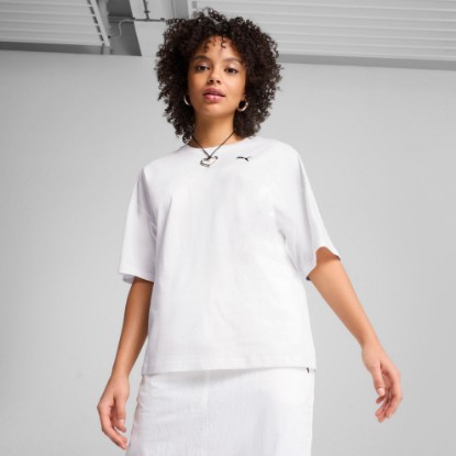 PUMA Wardrobe Essentials Women's Oversized Tee, PUMA White, extralarge