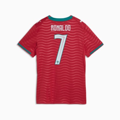 Portugal 2026 Home Player Women's Soccer Jersey, Club Red-Green Lagoon, extralarge