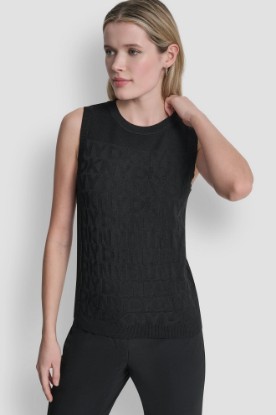 SWEATER TANK WITH ALL OVER LOGO VIEW 1 | Tees & Tanks