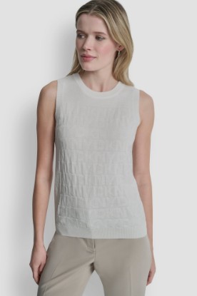 SWEATER TANK WITH ALL OVER LOGO VIEW 1 | Tees & Tanks
