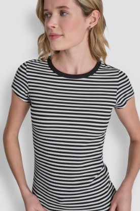 HUDSON RIB TEE WITH TONAL LOGO VIEW 1 | Tees & Tanks