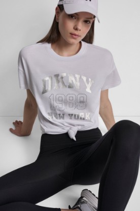 DKNY 1989 LOGO RHINESTUD TEE VIEW 1 | Tees & Tanks