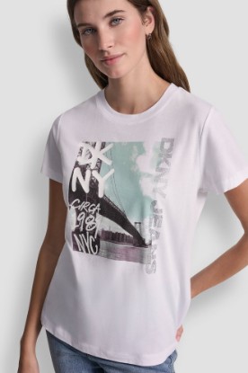DKNY RHINESTONE GRAFITI TEE VIEW 1 | Tees & Tanks