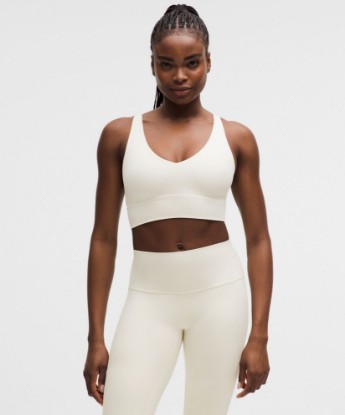 Light Ivory lululemon Focuser V-Neck Bra Light Support, C/D Cup