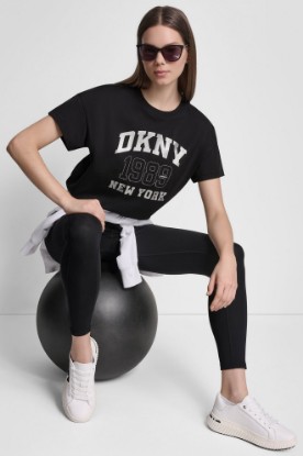 DKNY 1989 LOGO RHINESTUD TEE VIEW 1 | Tees & Tanks
