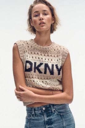 STRIPED POINTELLE STITCH SWEATER VIEW 1 | Tees & Tanks