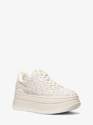 Hayes Signature Logo Platform Sneaker in VANILLA | Michael Kors
