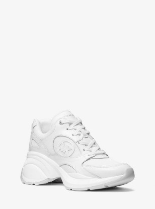 Zuma Leather and Mesh Trainer in OPTIC WHITE | Michael Kors