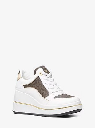 Picture of Emmy Signature Logo and Leather Wedge Trainer