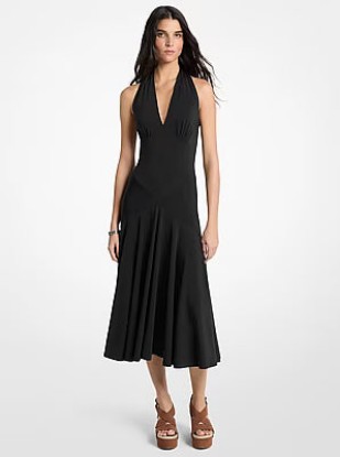 Picture of Stretch Matte Jersey Halter Midi Dress