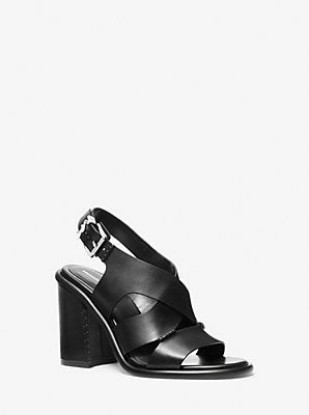 Picture of Raven Leather Block Heel Sandal